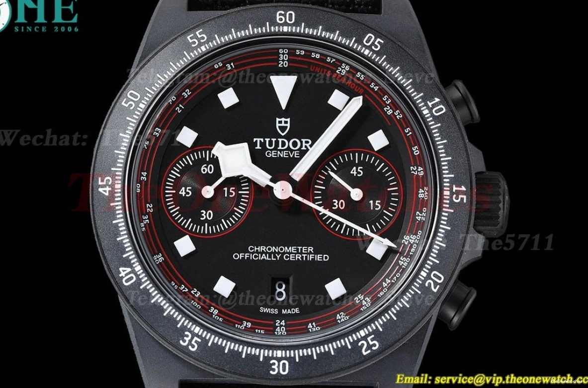 M+F Pelagos TI Chrono Black FXD NY Car A7750 43mm Dial 0119